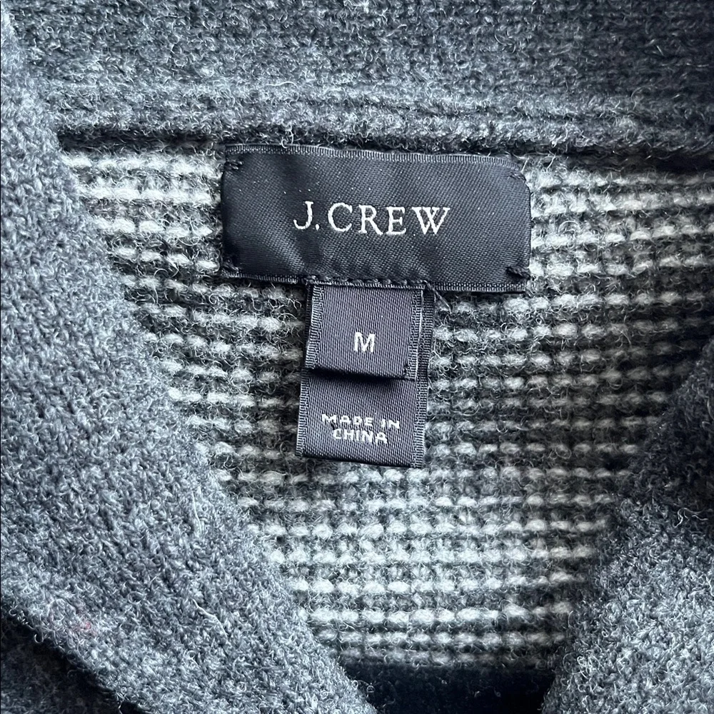 J. Crew 100% Wool Textured Collared Sweater Medium Gray